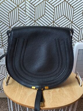 Chloe's Black Leather Saddle Crossbody Bag